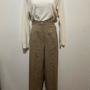 Counterparts Women's High-waisted Wide Leg Tan Pants